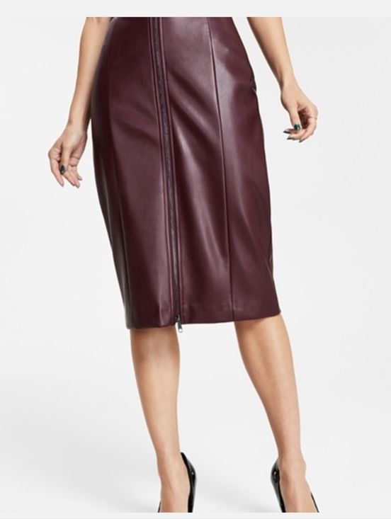 Bar III Dresses & Skirts - Women's Bar III Burgundy Faux Leather Pencil Skirt Size 4